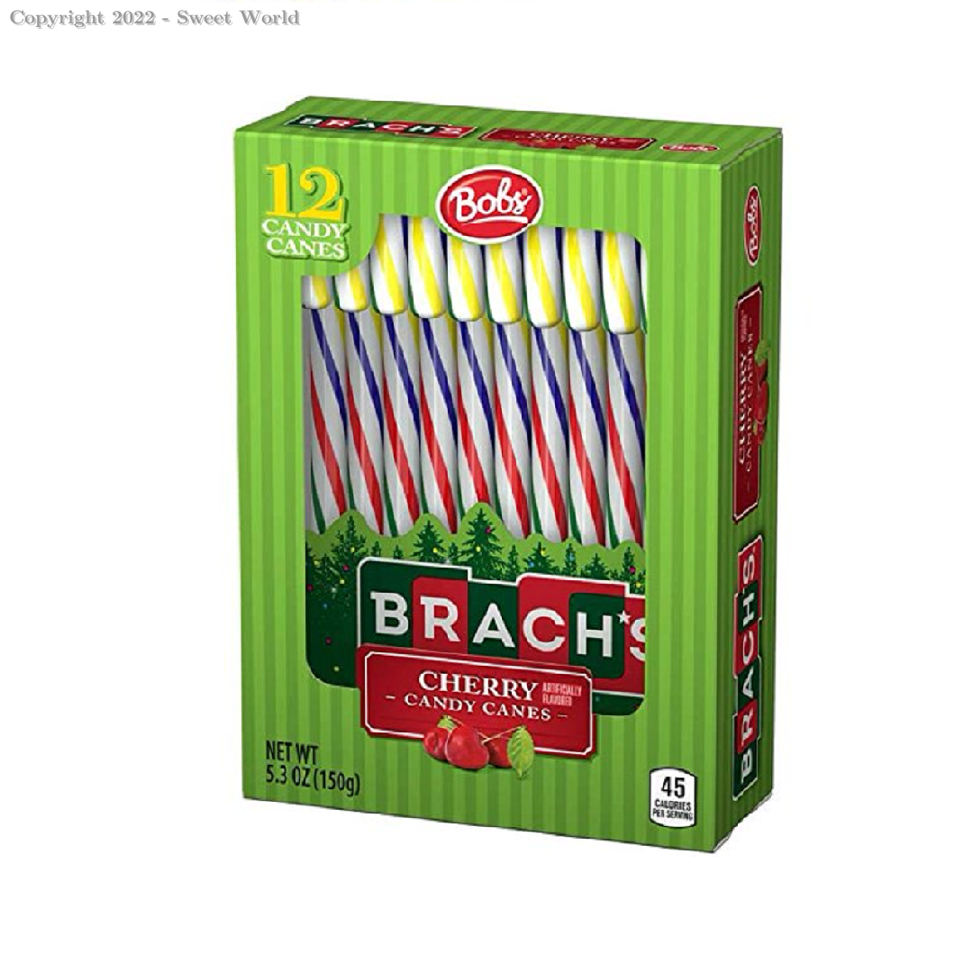 041420054785 - Brach's Holiday Cherry Candy Canes, 12ct Box